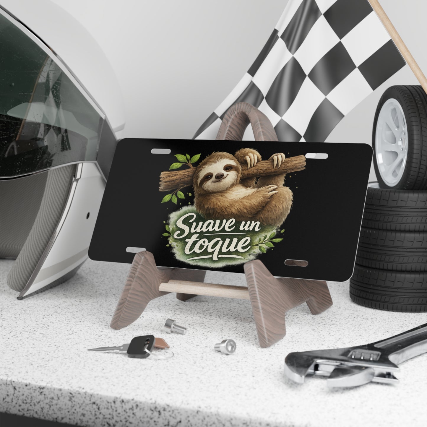 Sloth Vanity Plate - "Suave un toque" Cute Sloth License Plate