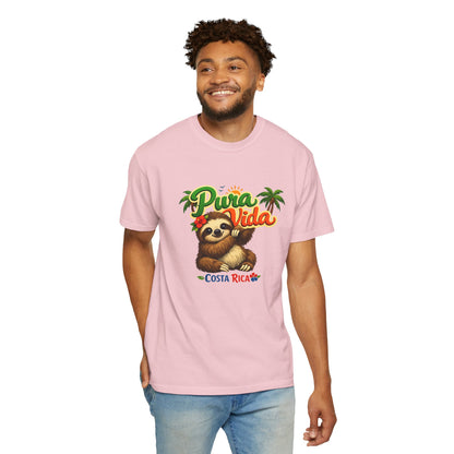 Pura Vida Costa Rica Sloth T-Shirt — Tropical Beach Vacation Tee