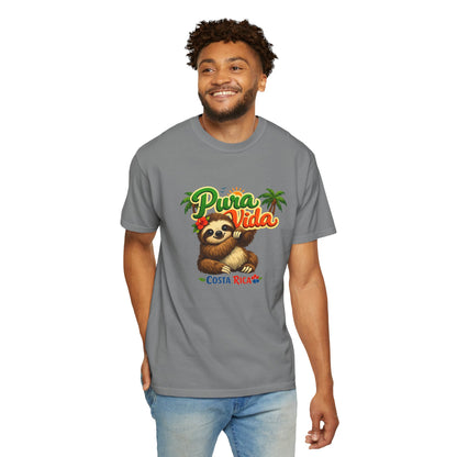 Pura Vida Costa Rica Sloth T-Shirt — Tropical Beach Vacation Tee
