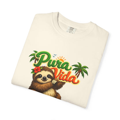 Pura Vida Costa Rica Sloth T-Shirt — Tropical Beach Vacation Tee
