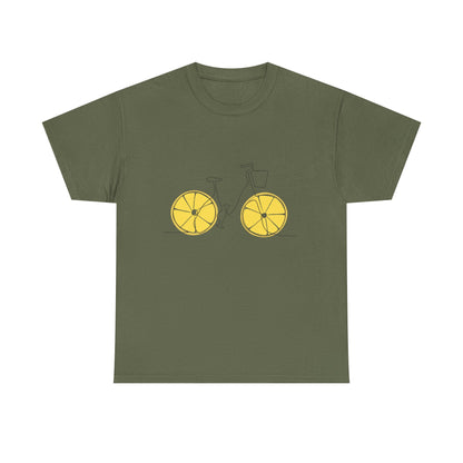 Lemon Wheel Bicycle T‑Shirt — Minimal Bike Graphic Tee