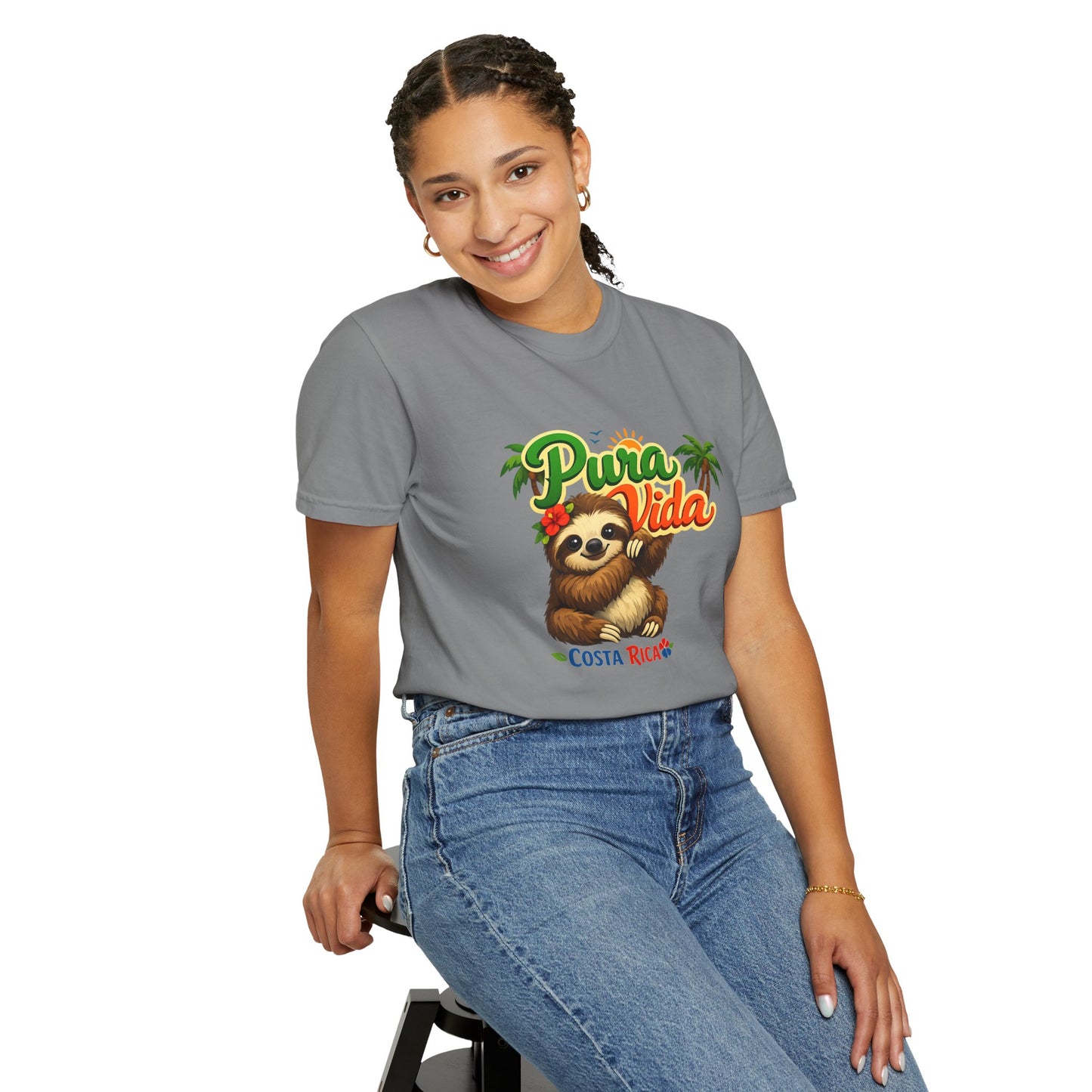 Pura Vida Costa Rica Sloth T-Shirt — Tropical Beach Vacation Tee