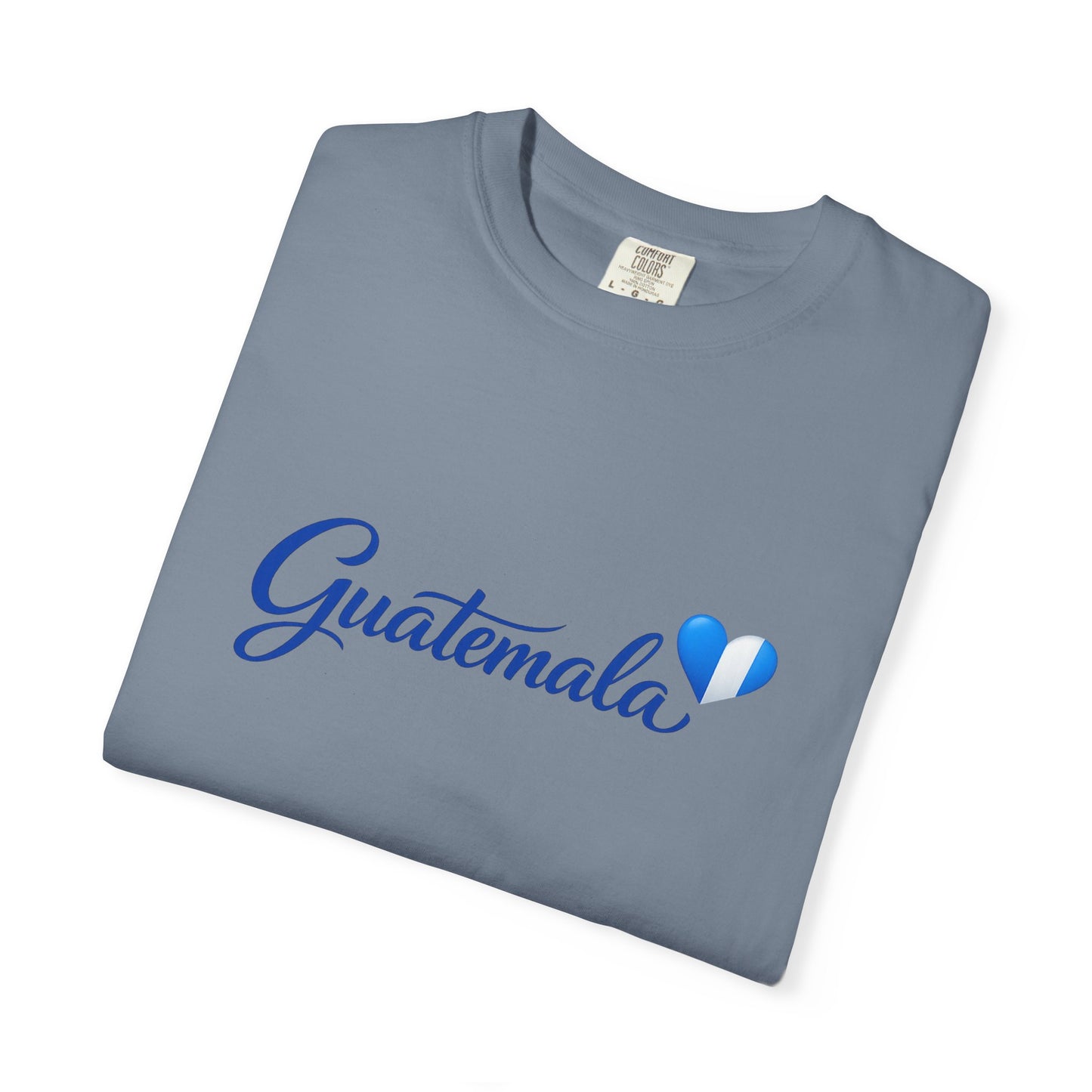 Guatemala Script T‑Shirt — Blue Heart Travel Tee