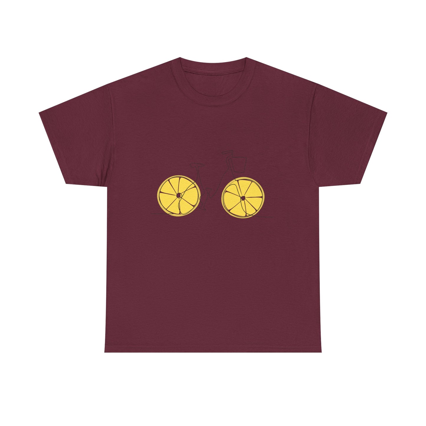 Lemon Wheel Bicycle T‑Shirt — Minimal Bike Graphic Tee