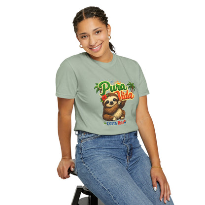 Pura Vida Costa Rica Sloth T-Shirt — Tropical Beach Vacation Tee