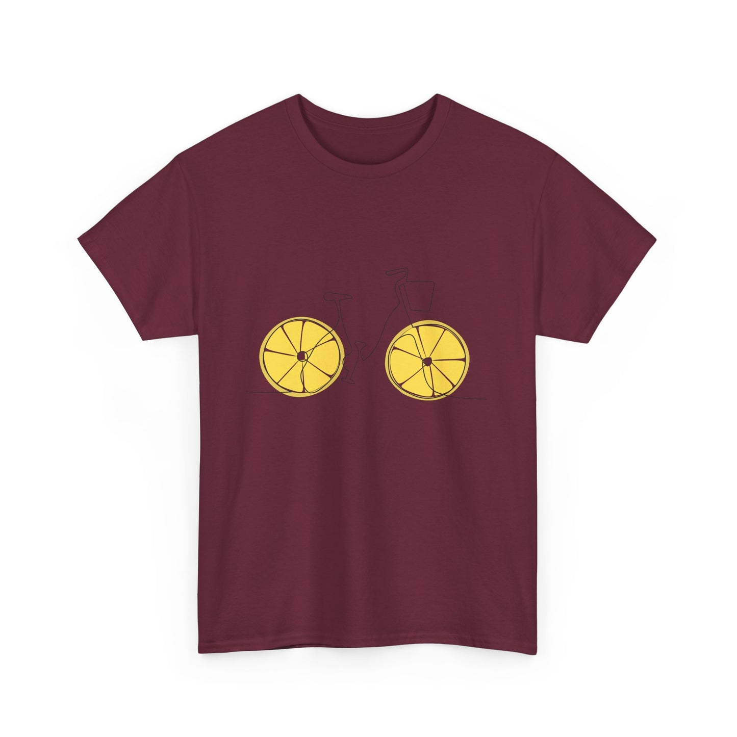 Lemon Wheel Bicycle T‑Shirt — Minimal Bike Graphic Tee