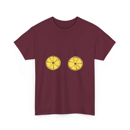 Lemon Wheel Bicycle T‑Shirt — Minimal Bike Graphic Tee