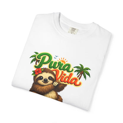 Pura Vida Costa Rica Sloth T-Shirt — Tropical Beach Vacation Tee