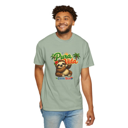 Pura Vida Costa Rica Sloth T-Shirt — Tropical Beach Vacation Tee