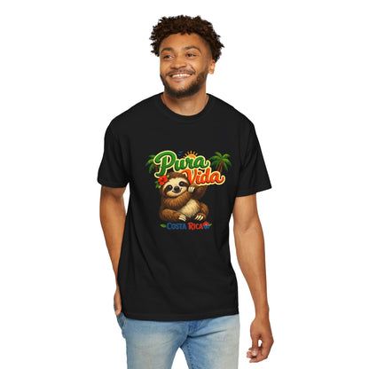 Pura Vida Costa Rica Sloth T-Shirt — Tropical Beach Vacation Tee