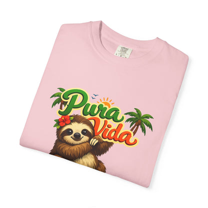 Pura Vida Costa Rica Sloth T-Shirt — Tropical Beach Vacation Tee