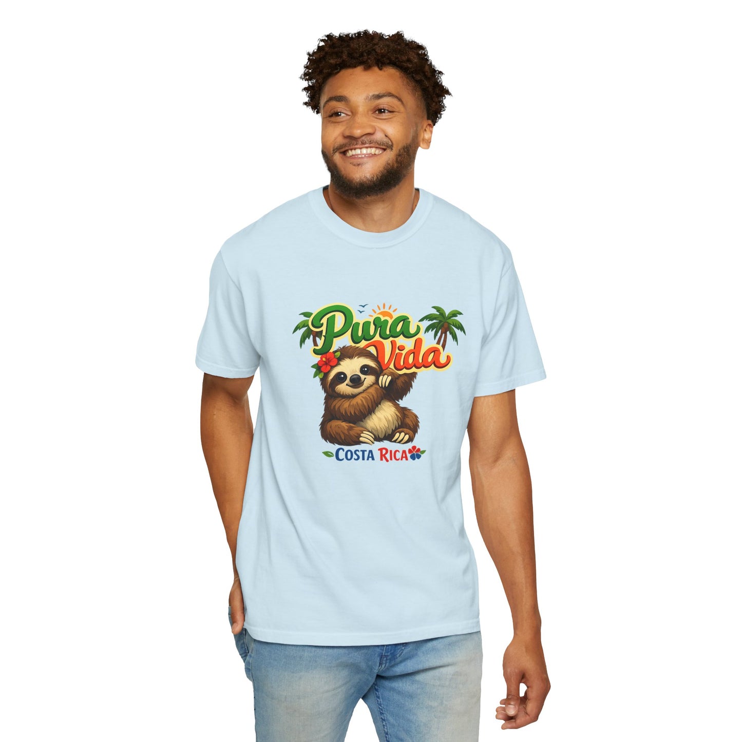 Pura Vida Costa Rica Sloth T-Shirt — Tropical Beach Vacation Tee