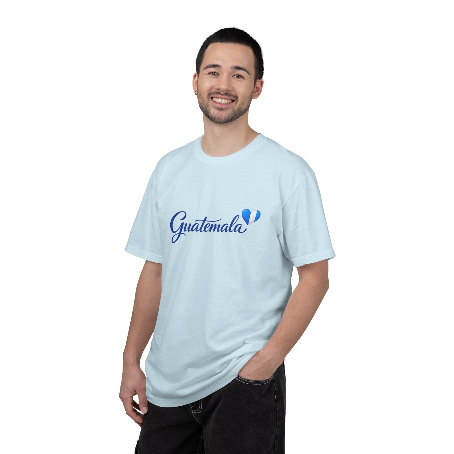 Guatemala Script T‑Shirt — Blue Heart Travel Tee