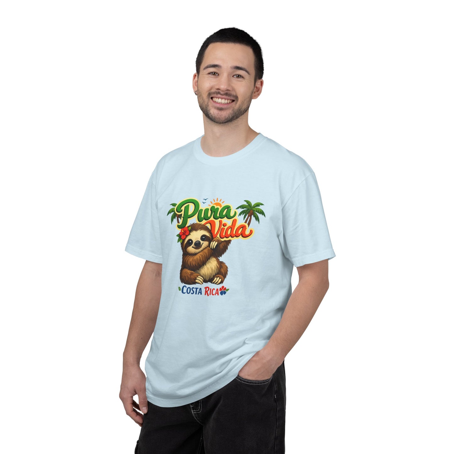 Pura Vida Costa Rica Sloth T-Shirt — Tropical Beach Vacation Tee