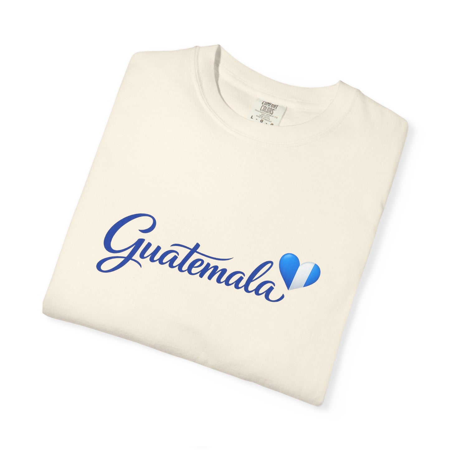 Guatemala Script T‑Shirt — Blue Heart Travel Tee