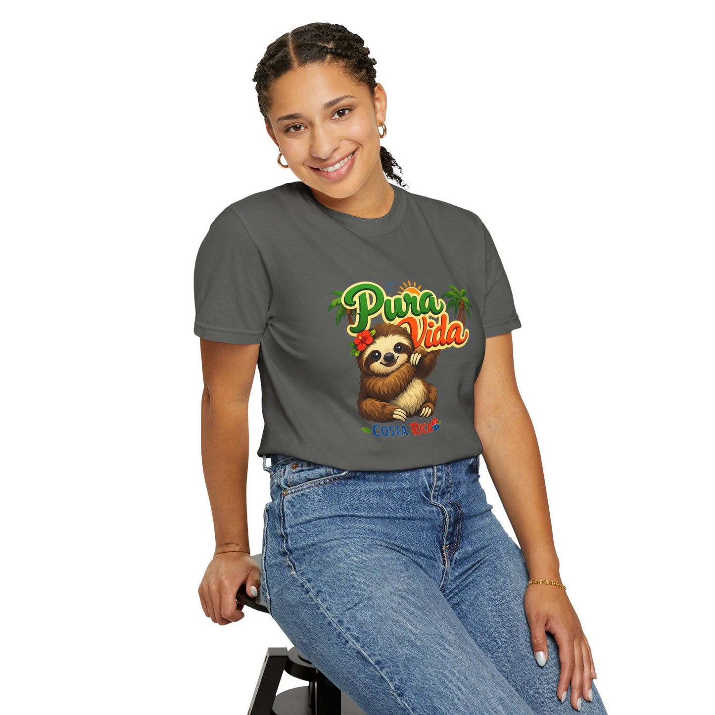 Pura Vida Costa Rica Sloth T-Shirt — Tropical Beach Vacation Tee