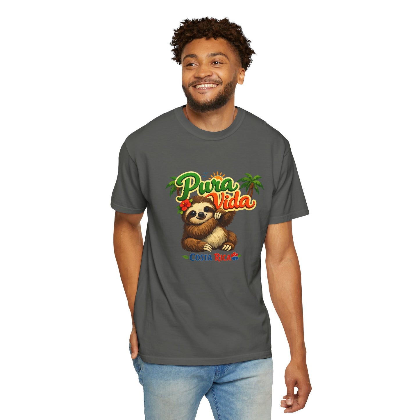 Pura Vida Costa Rica Sloth T-Shirt — Tropical Beach Vacation Tee