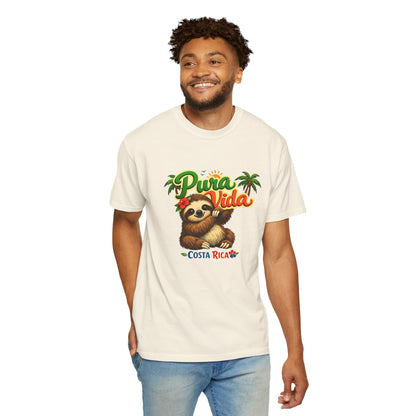 Pura Vida Costa Rica Sloth T-Shirt — Tropical Beach Vacation Tee
