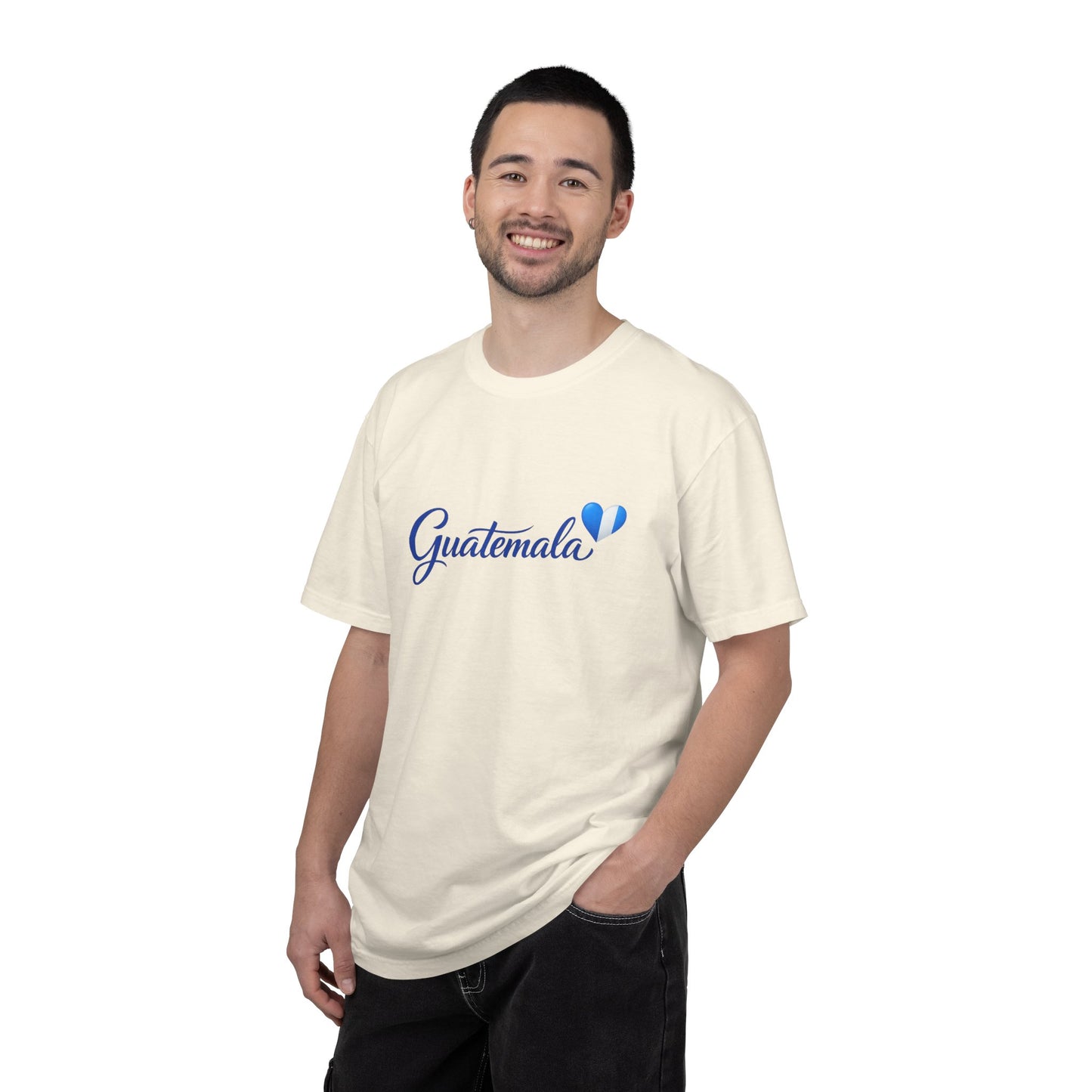 Guatemala Script T‑Shirt — Blue Heart Travel Tee