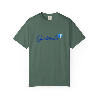 Guatemala Script T‑Shirt — Blue Heart Travel Tee